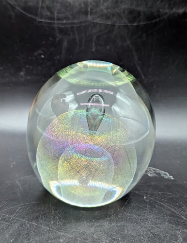 Vintage R.W. Stephan Art Glass Magnum Paperweight Dichroic Prismatic 1985 4" - Picture 5 of 9