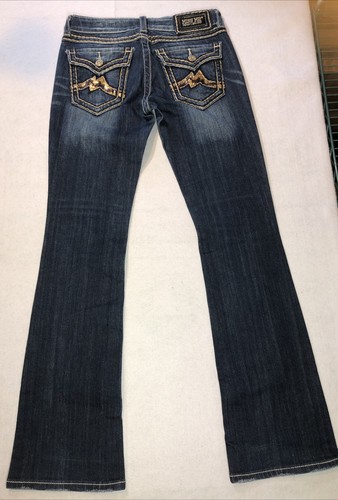 Miss Me Jeans JD1047B stivali denim pantaloni patta paillettes tasche vita bassa donna taglia 28 - Foto 3 di 12