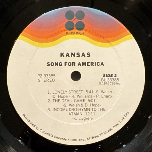 Kansas – Song for America LP 1975 Kirshner PZ 33385 Vinyl Record VG+ AL-33385-2B - Picture 9 of 9
