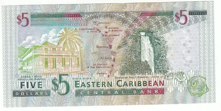 (FR1) Eastern Caribbean, CARAÏBES 5 DOLLARS, Montserrat, P. 37m NEUF AMC030 - Photo 2/2