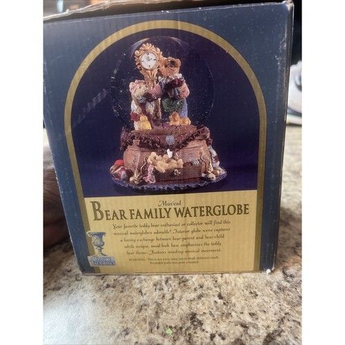 Vintage Snow Globe Musical Bear Family Waterglobe Christmas Holiday Gift Idea - Bild 10 von 13