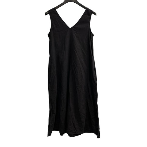 Tahari Dress Womens S Black Linen Blend Maxi Sleeveless Lagenlook Neutral Beachy - Picture 2 of 9