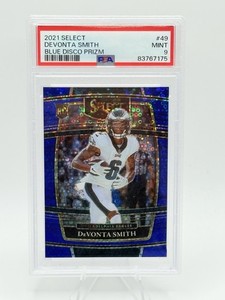 2021 Select Devonta Smith Blue Disco Prizm #49 (LP) 13/25