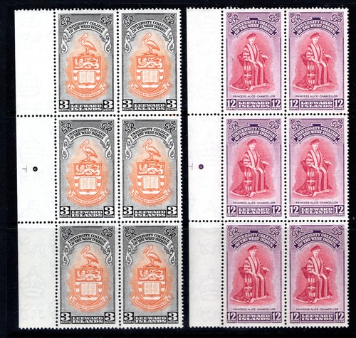 Leeward Is. 1951 sg 123 - 124 BHI Universitätssatz in 6er Blöcken - UM