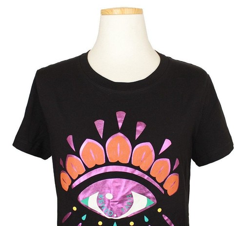 Kenzo Negro Big Eye soldes Print Algodón Top M 26807354