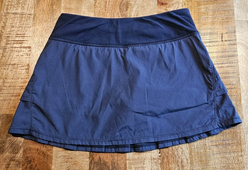 Ivivva by Lululemon Girls Set The Pace Skirt Size 10 Navy Pleated Tennis Skort - Picture 2 of 5