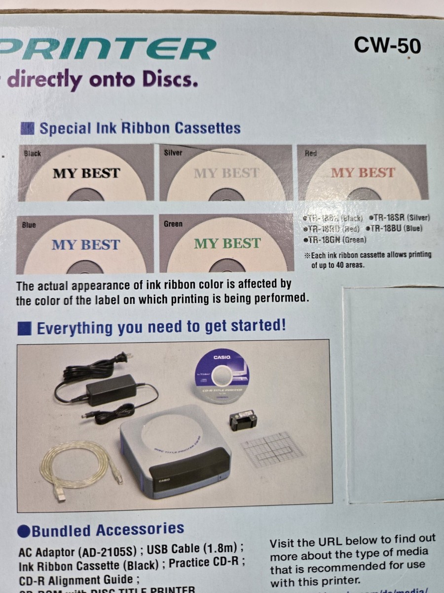 Casio CW-50 CD/DVD Thermal Printer for sale online | eBay