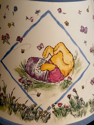 VTG Winnie the Pooh Lamp Blue Honey Pot RARE W/ FLORAL WORKS Hunny Nursery - Picture 6 of 13