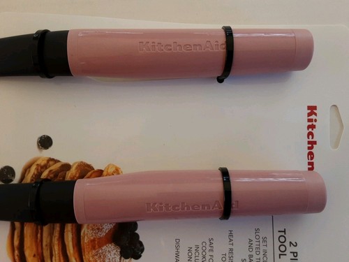 KitchenAid 2 Piece Tool Set (Slotted Turner / Basting Spoon) Dried Rose Pink - Picture 3 of 7