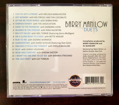 Barry Manilow - Duets - Pop Soft Rock Vocal Excellent CD - Picture 4 of 4