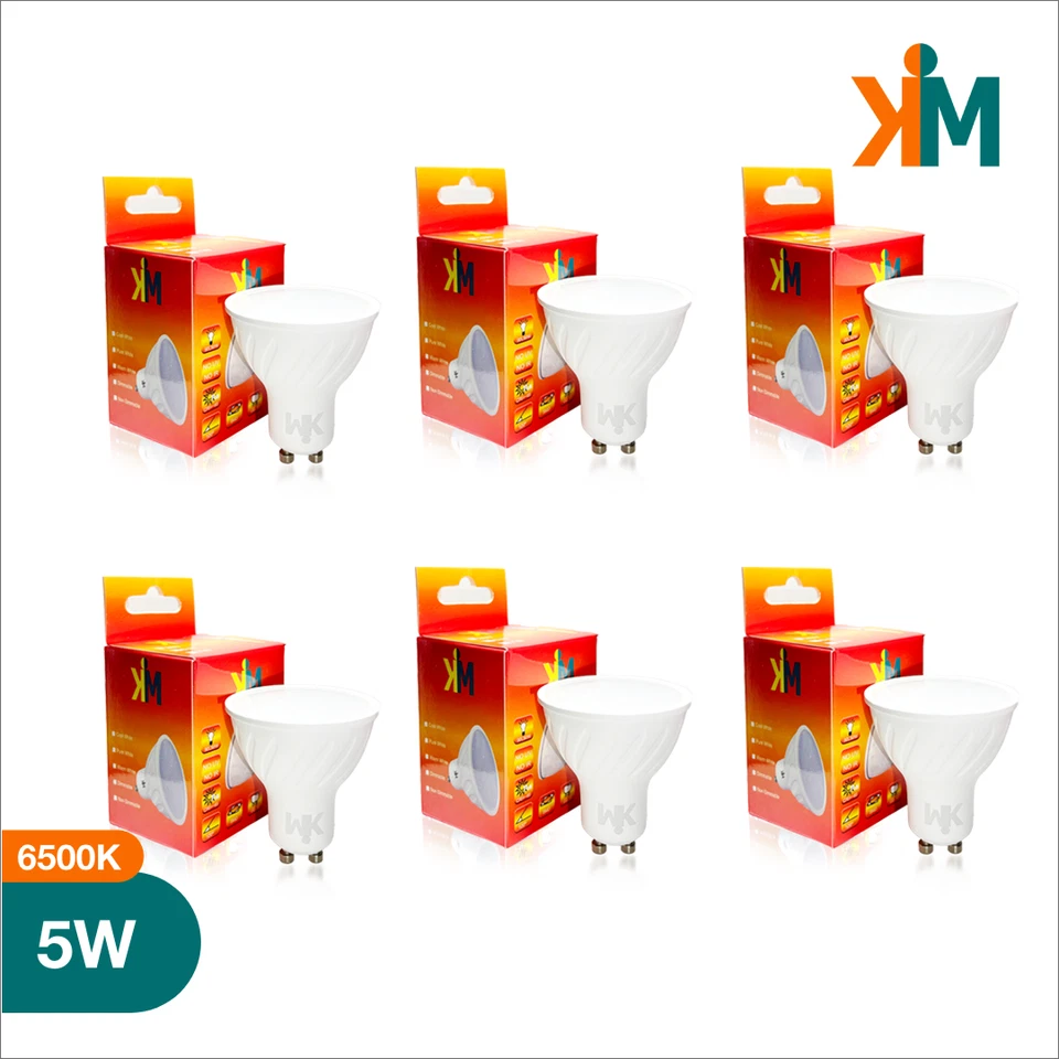 GU10 LED Spotlight Bulbs Bright Energy Saving Lamps Cool White Daylight 5W 6500K - Image 2 of 4