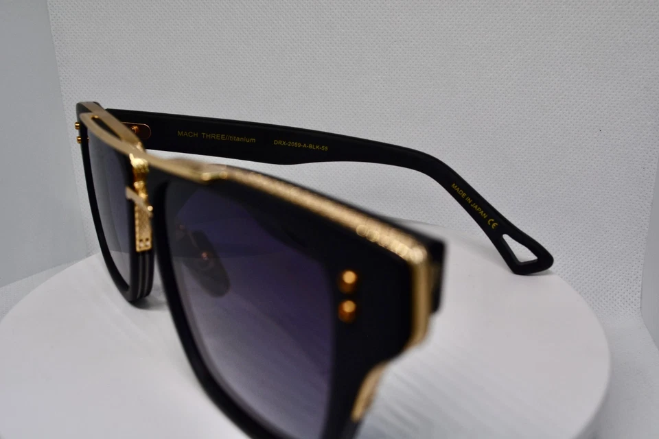 Gafas de sol Dita Mach Three oro 18K titanio hechas en Japón con estuche Foto 4 de 4