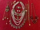 Vtg Goldtone Jewelry Lot Monet Trifari Avon
