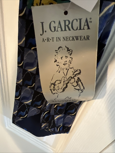 NWT Jerry J. Garcia Stonehenge Ltd Silk Men’s Necktie Black Blues Abstract Art - Picture 6 of 9
