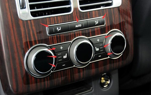 Control Button Sticker Black Alloy 2013-2017 Rear AC Switch For Range Rover L405 - Picture 4 of 6