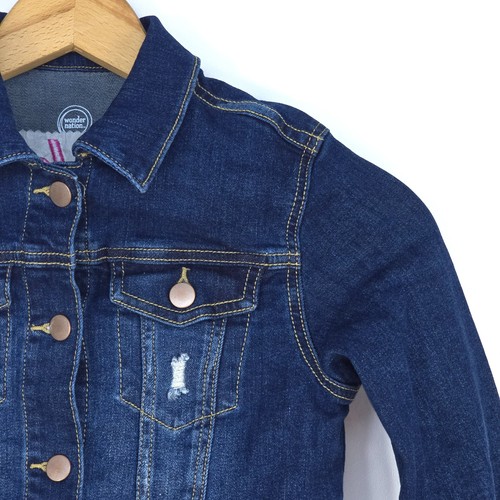 Girls Nashville Denim Jacket L 10-12 Guitar Fairy Distressed Western Rockabilly - Picture 11 of 17