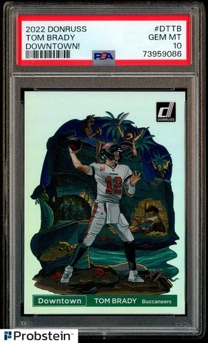 2022 Donruss Downtown #DT-TB Tom Brady Buccaneers SSP CASE HIT PSA 10