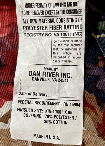 Dan River Vintage Red Floral King Size 100”x86” Comforter EUC - Picture 2 of 6