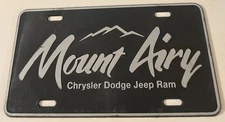 Mount Airy Dealership Chysler Booster License Plate Mopar NC THICK PLASTIC