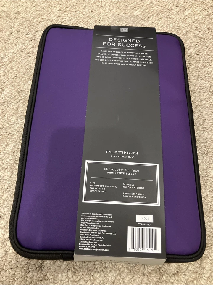 Platinum for Microsoft Surface Protective Sleeve Purple works w Surface 3 - Image 2 of 2