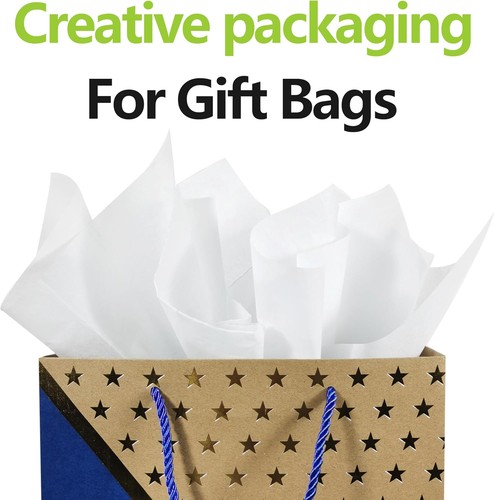 Bobobag 100 Sheets 20"X14" White Tissue Paper for Gift Bags, Recyclable - Picture 4 of 6