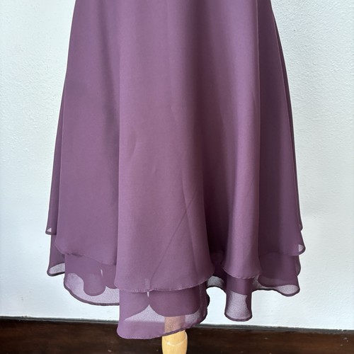 Vintage 90s Faviana Dark Purple Metallic Babydoll Sleeveless Cocktail Dress - Picture 6 of 13