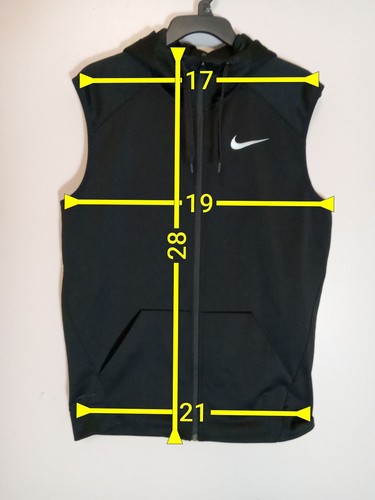 Nike Swoosh Dri-fit Men Black Athletic Sports Hoodie Vest Size M - Picture 2 of 9