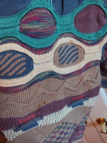 Vintage Tundra 3D Grobstrick Coogi Style Mehrfarbig Made In Canada Pullover XL - Bild 6 von 9