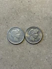 1913 and 1914 barber dimes old silver coins rare hard to find this nice original