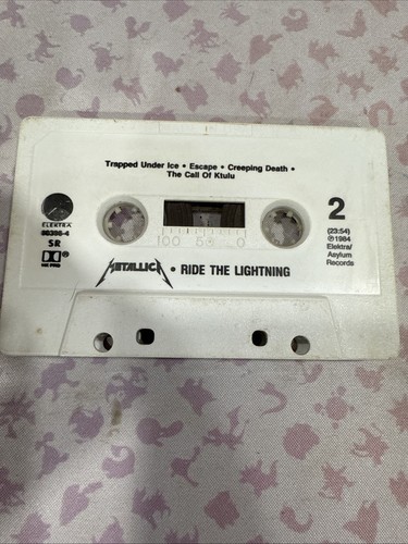 Metallica Cassette Tape Ride the Lightning 60396-4 White Shell, Elektra/Asylum - Picture 9 of 11