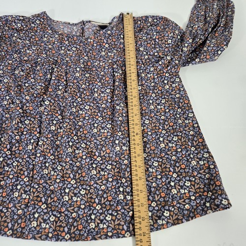 Universal Thread Blouse Womens Large Purple Long Sleeve Floral Pleated Bohemian - Picture 5 of 10