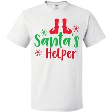 Inktastic Santa's Helper, Elf Shoes, Snowflakes, Christmas T-Shirt Santa Claus