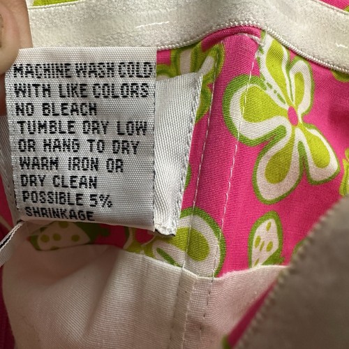 Vintage Lilly Pulitzer Strapless Lip Pink Floral Ladybugs Dress Size 2 - Picture 6 of 7