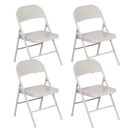 4Pcs Metal Folding Chairs Double Hinged Steel Frame Easy Foldable for Kitchen - Picture 30 of 30