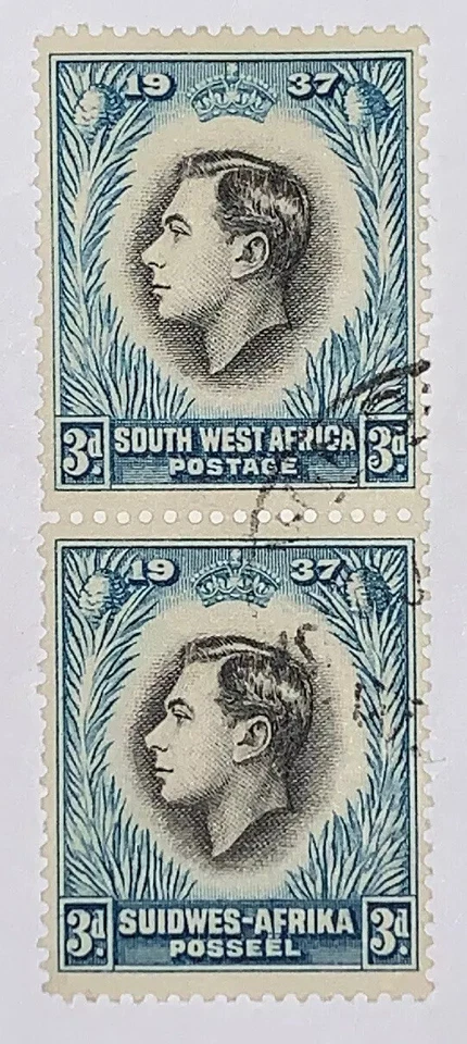 Sellos de viaje: estampillas de África del Sudoeste de 1937 Scott # 129, 3d, usadas, NG Foto 3 de 4