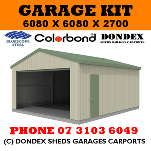 Dondex Double Garage Shed Kit 6 08 X 6 08 X 2 7 Gable Colorbond