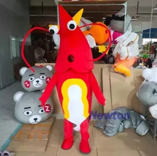 Disfraz de Camarón Rojo Mascota Langosta Langosta Cangrejo Vestido Juegos con disfraces Trajes de Fiesta