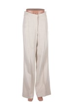 Halston Heritage Women Pants Straight Leg 4 White Viscose