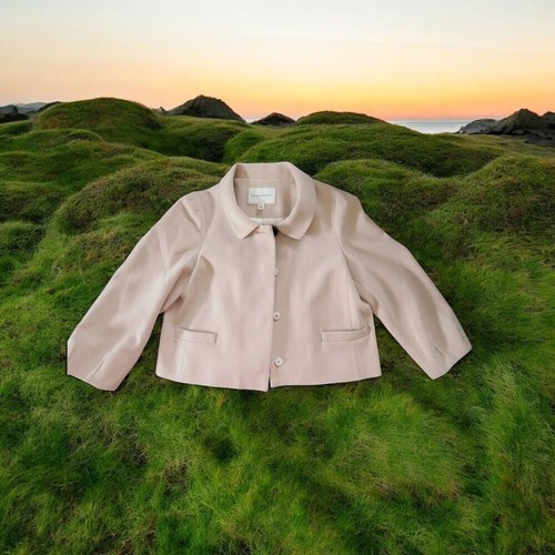 Chaqueta Blazer Jackie O. Recortada en Tostado - Imagen 4 de 6