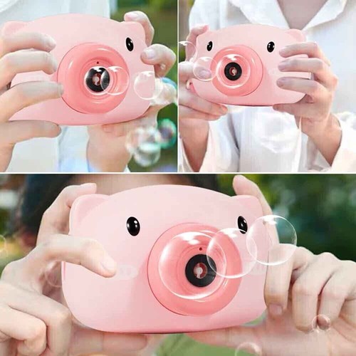 Bubble Machine Automatic Pig Animal Children Bubble Blower Maker Camera Toy Gift - Picture 2 of 7