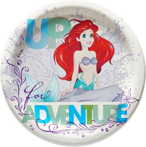 LITTLE MERMAID Birthday Party Plates Napkins Tiaras Banner Tablecover Lip Gloss - Picture 4 of 26