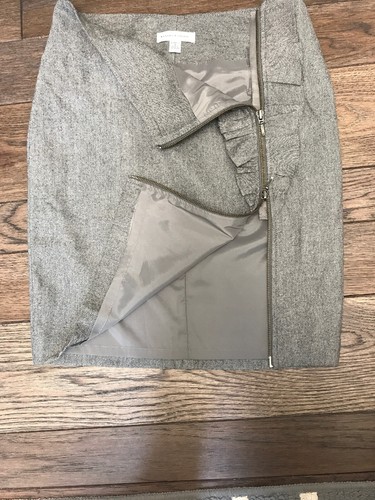 Banana Republic Donna Elasticizzato Matita Ruffle Cerniera Design Grigio 4 - Foto 11 di 11