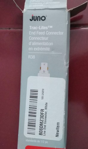 Juno Trac-Lites End Feed Connector R38 White NEW - Picture 1 of 2