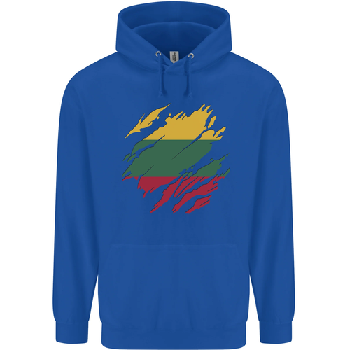 Torn Lithuania Flag Lithuania Day Football Childrens Kids Hoodie - Picture 49 of 76