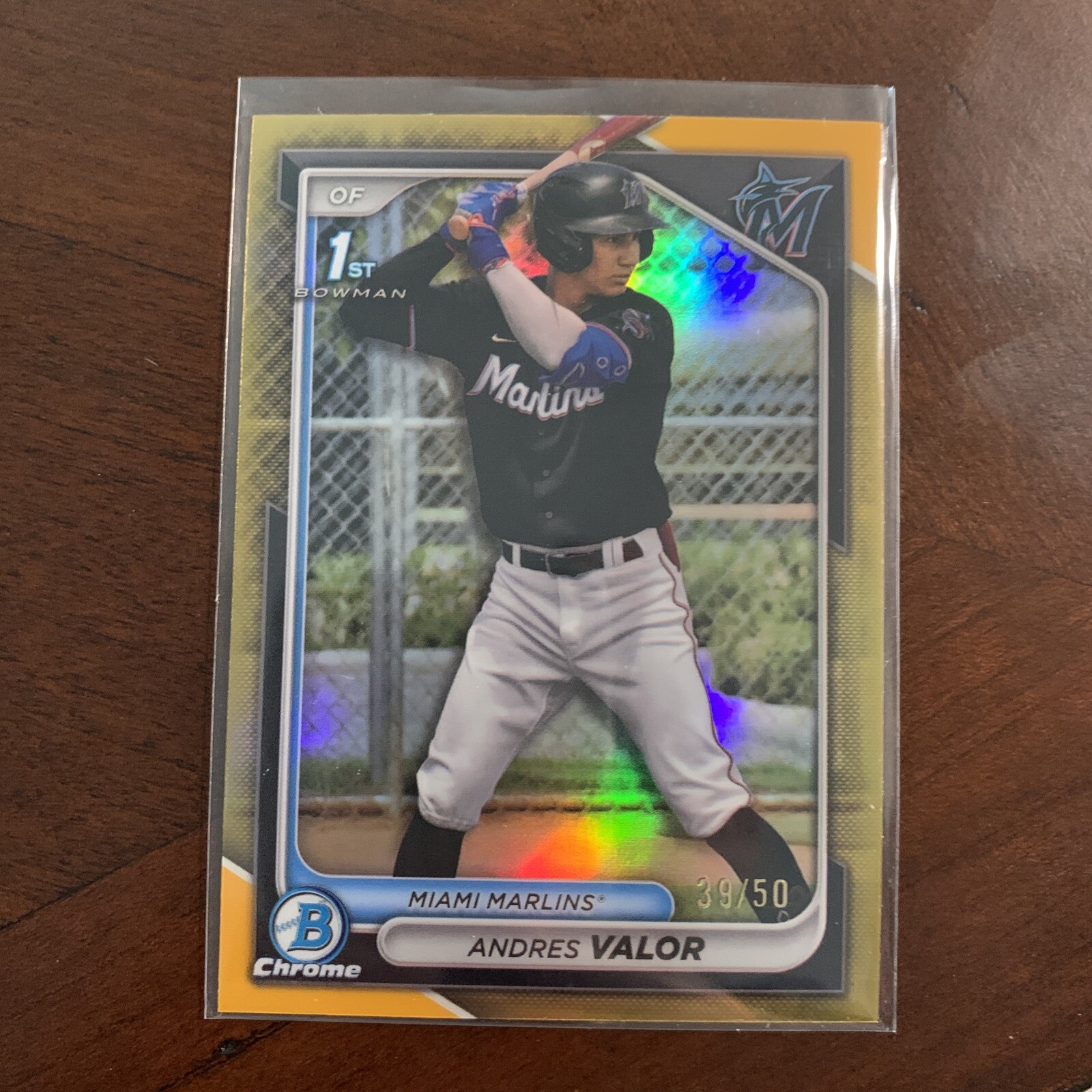 2024 Bowman Chrome - Prospects Gold Refractor #BCP-196 Andres Valor /50 (RC)