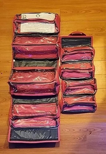 Joy Mangano JM Better Beauty Roll Up Organizer Cosmetic Cases, Pink, EUC - Picture 5 of 5