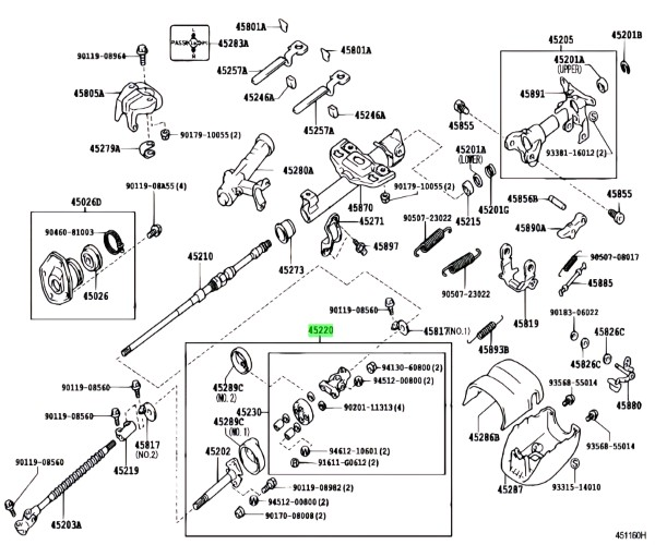 TOYOTA LAND CRUISER Lexus LX470 Shaft Steering Intermediate