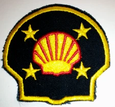 Vintage SHELL 4 STARS Oil/Gas Patch Badge Crest