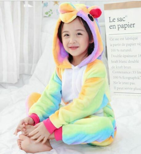 Costume Cosplay Adulto/Bambino Unicorno Unisex Kigurumi Animale 1Onesie Pigiama Regno Unito - Foto 1 di 11