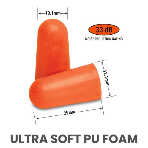Shield Right 200 Pairs Orange Ear Plugs, Individually Packaged, Soft PU Foam - Picture 5 of 6